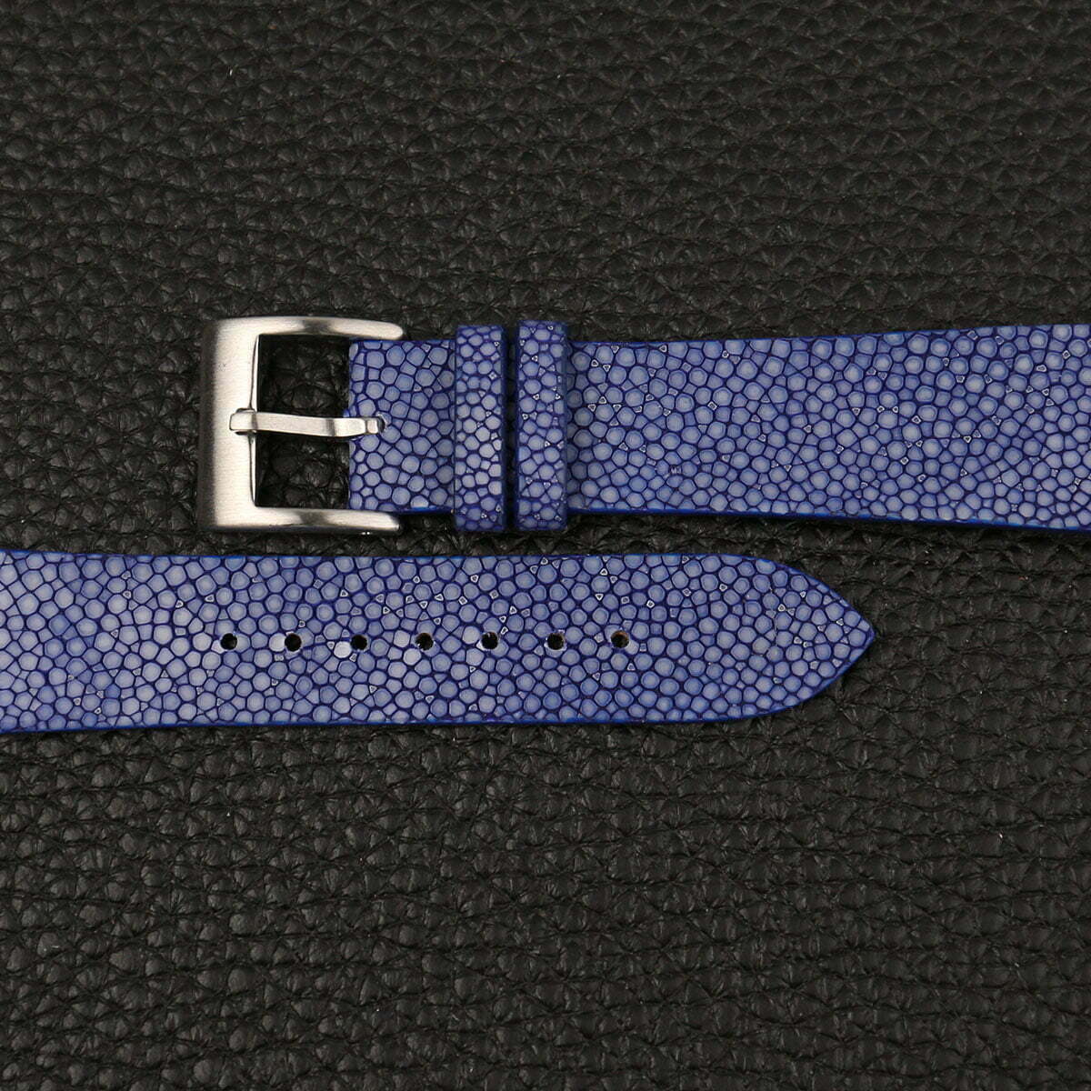 Vintage Blue Stingray Leather Watch Strap - Image 2