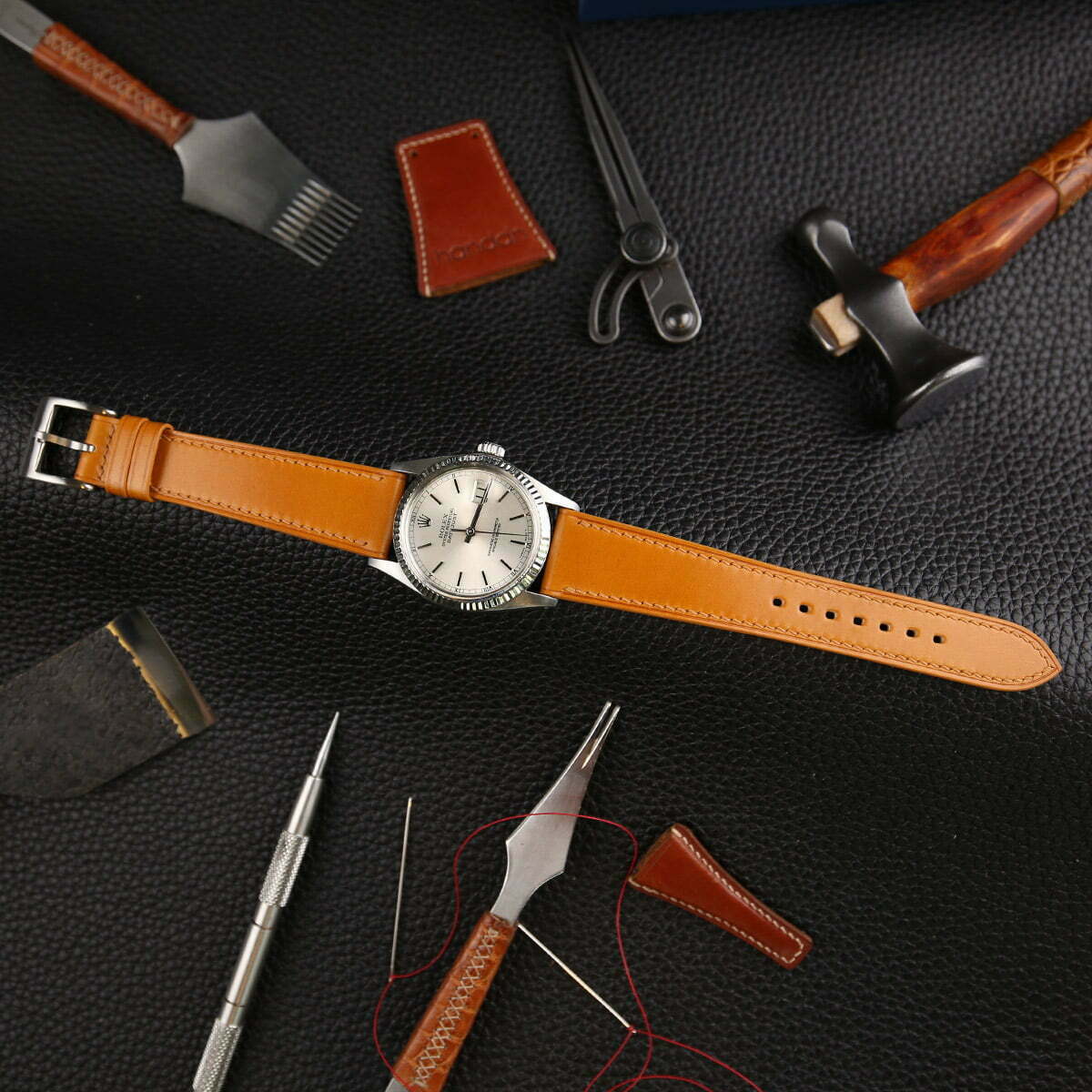 Whiskey Shell Cordovan Leather Watch Strap - Image 2