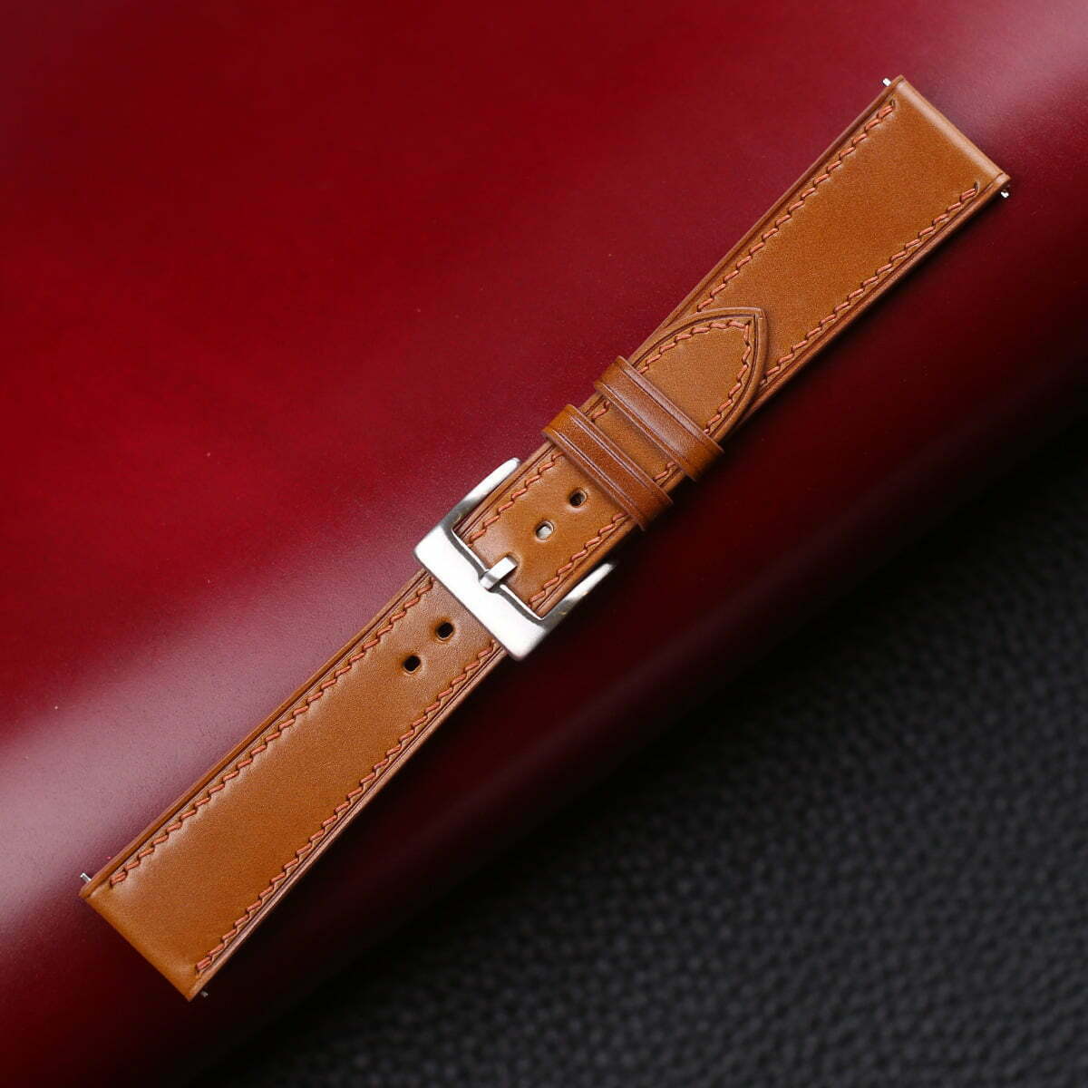 Cognac Shell Cordovan Leather Watch Strap - Image 4
