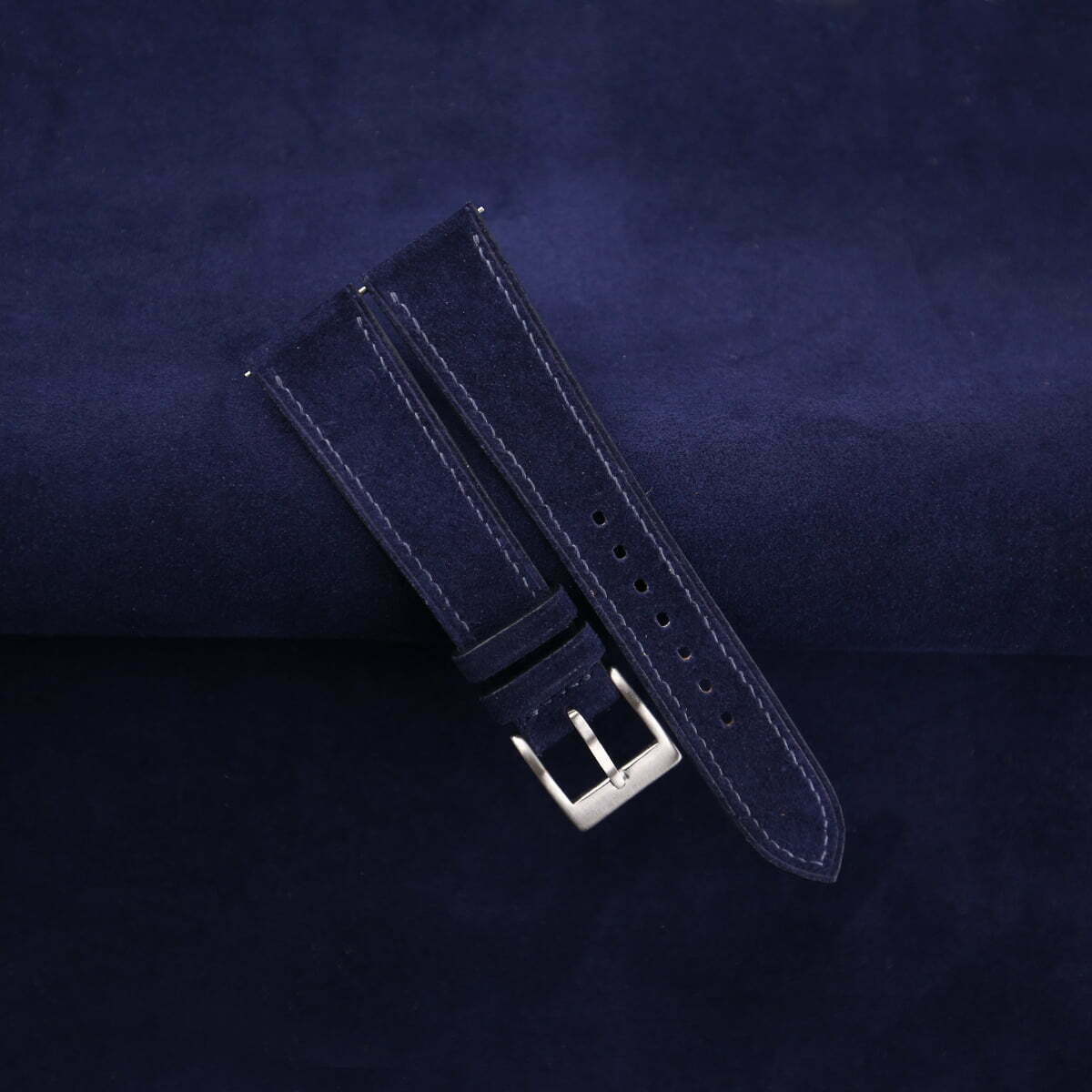 Navy Suede Leather Watch Strap