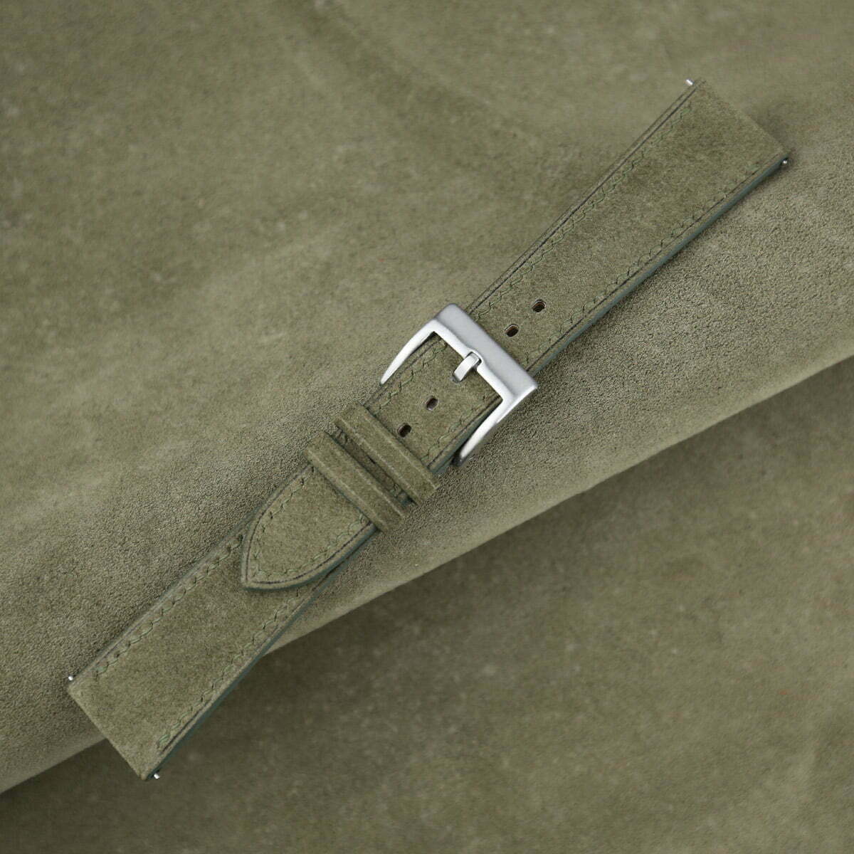 Moss Suede Leather Watch Strap - Image 3