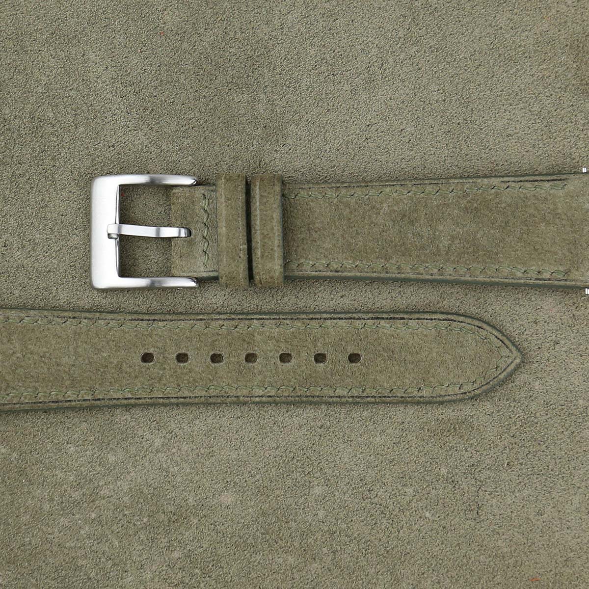 Moss Suede Leather Watch Strap - Image 2