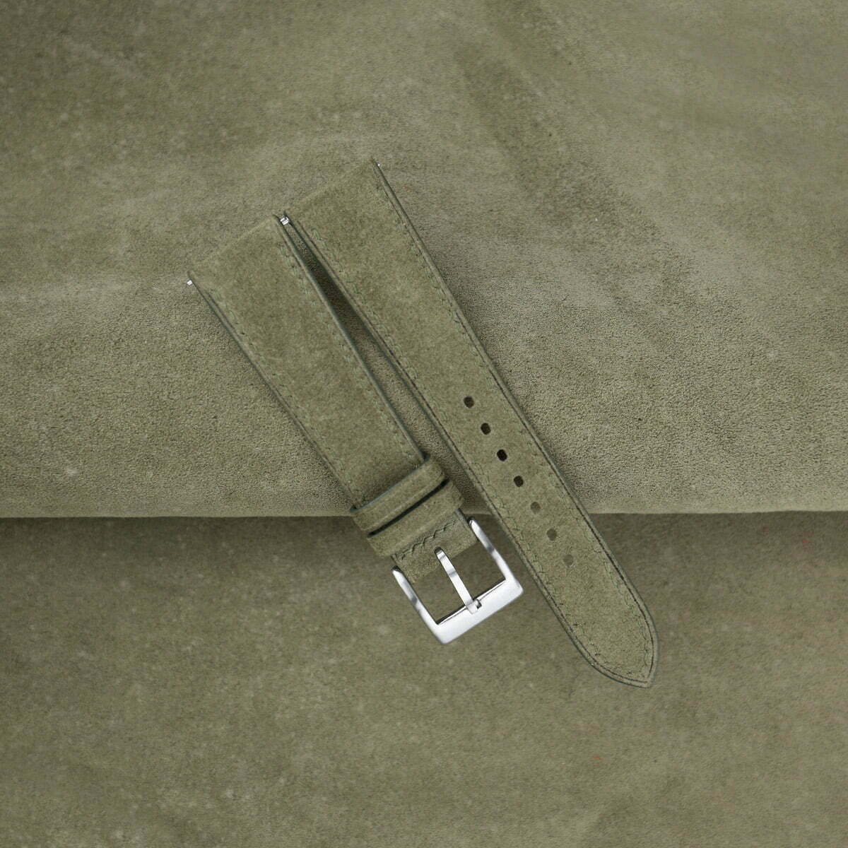Moss Suede Leather Watch Strap