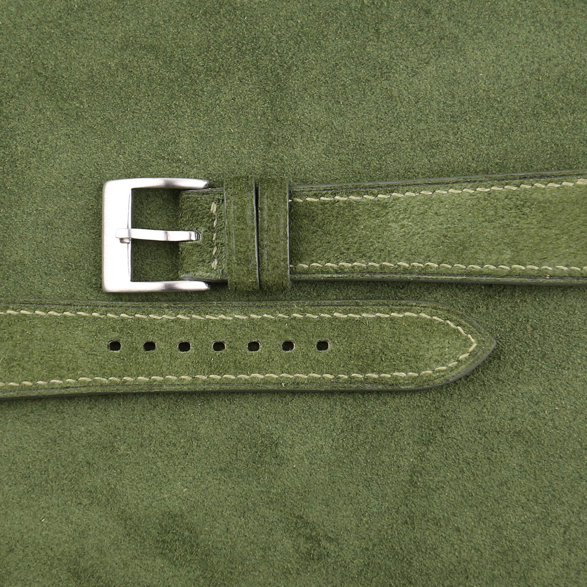 Green Suede Leather Watch Strap - Image 2