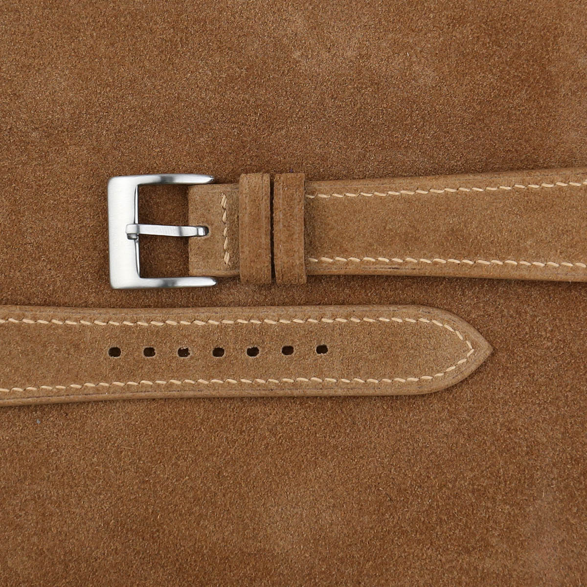 Brown Suede Leather Watch Strap - Image 2