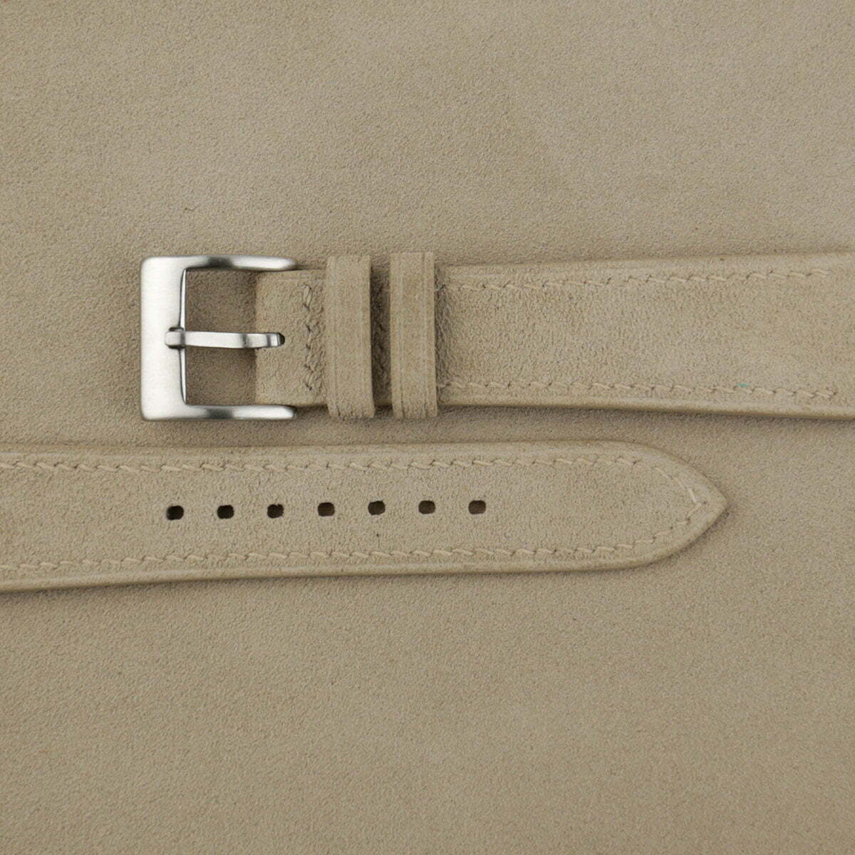 Beige Suede Leather Watch Strap - Image 2