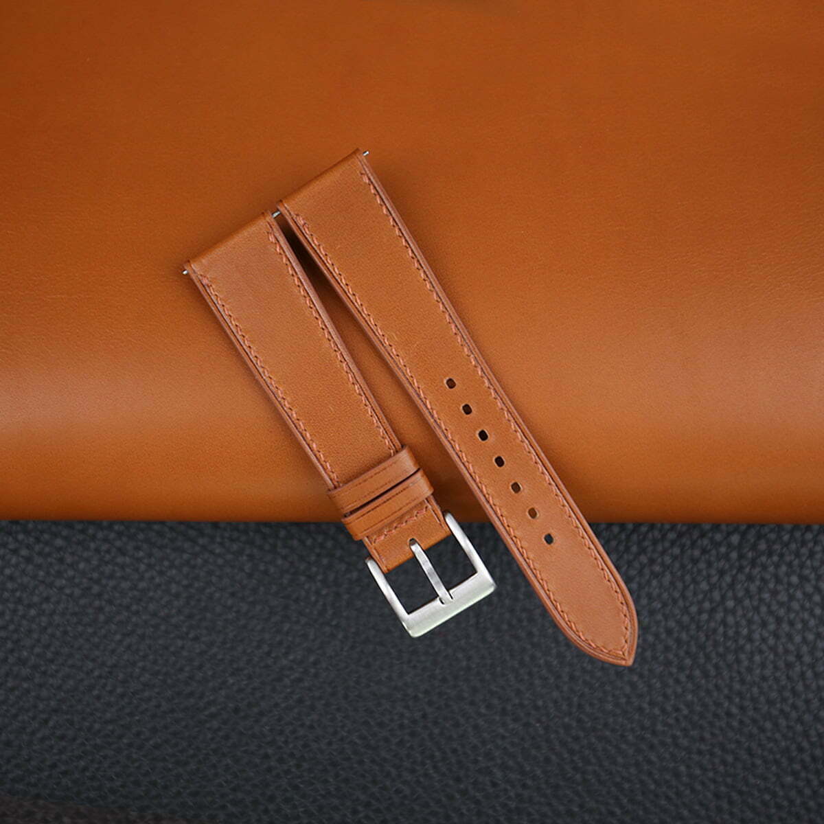 Golden Brown Smooth Calf Leather Watch Strap