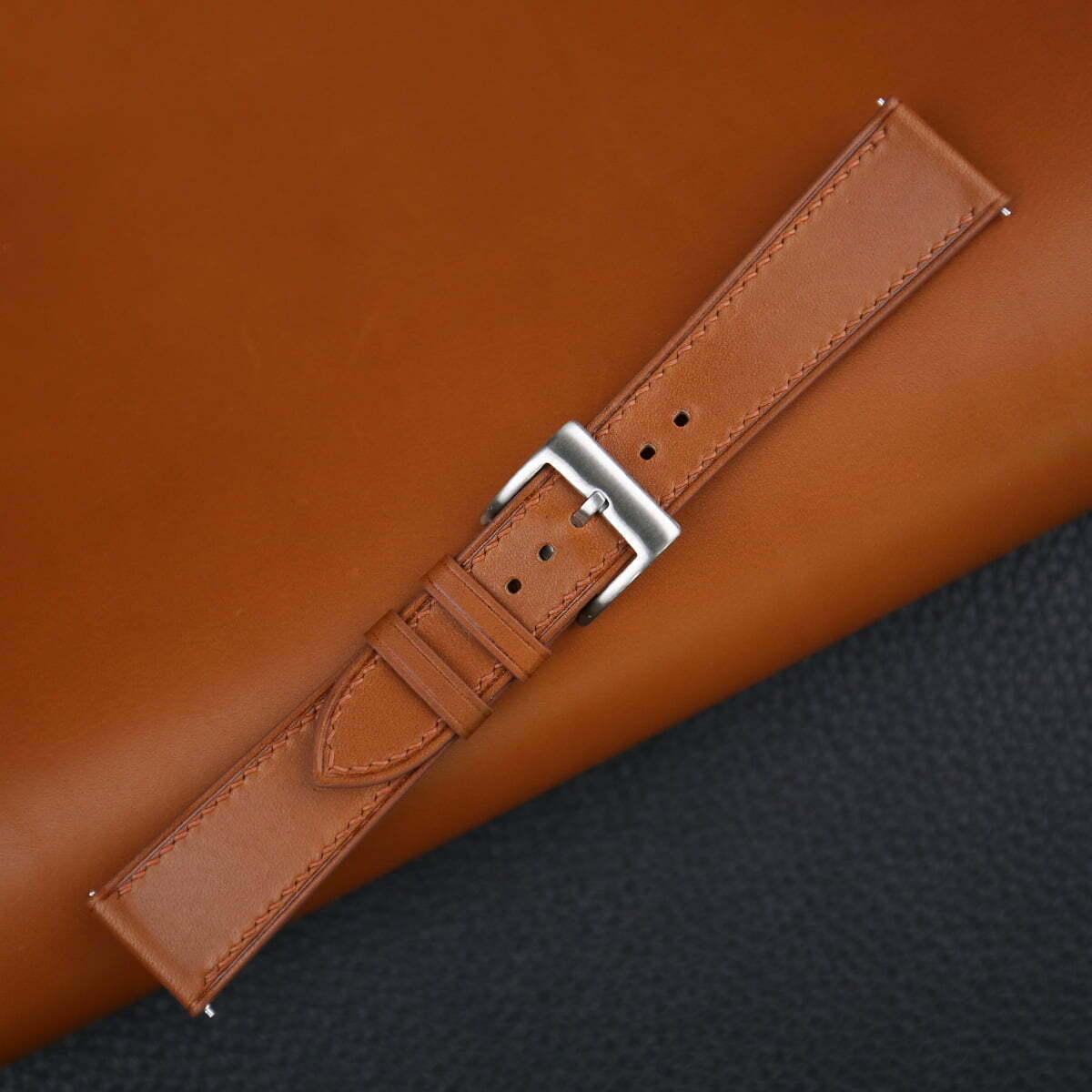 Golden Brown Smooth Calf Leather Watch Strap