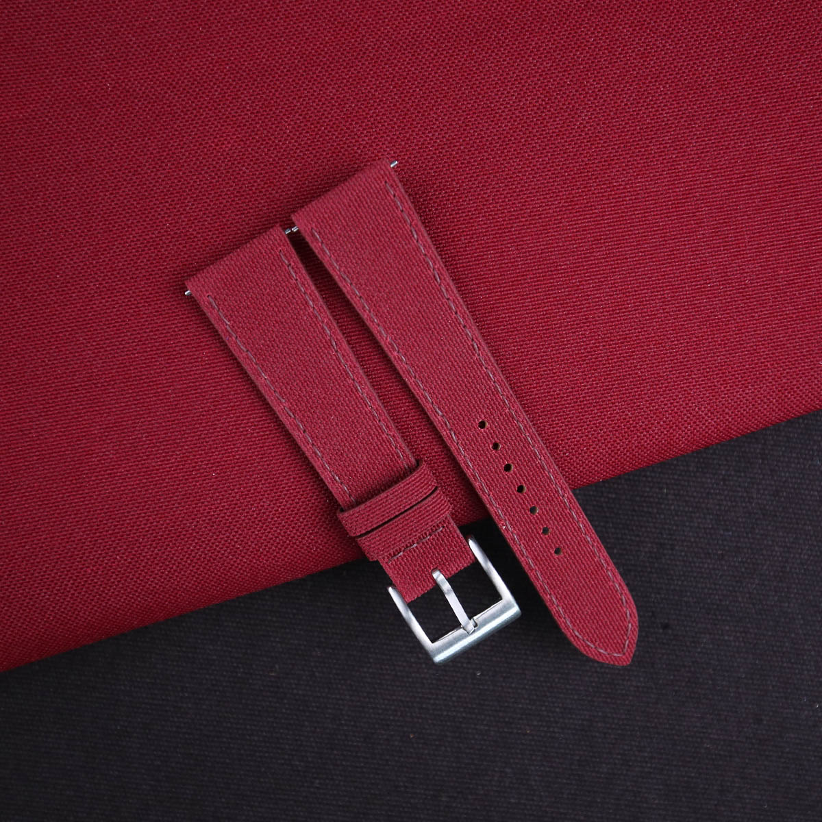 Burgundy Canvas Watch Strap