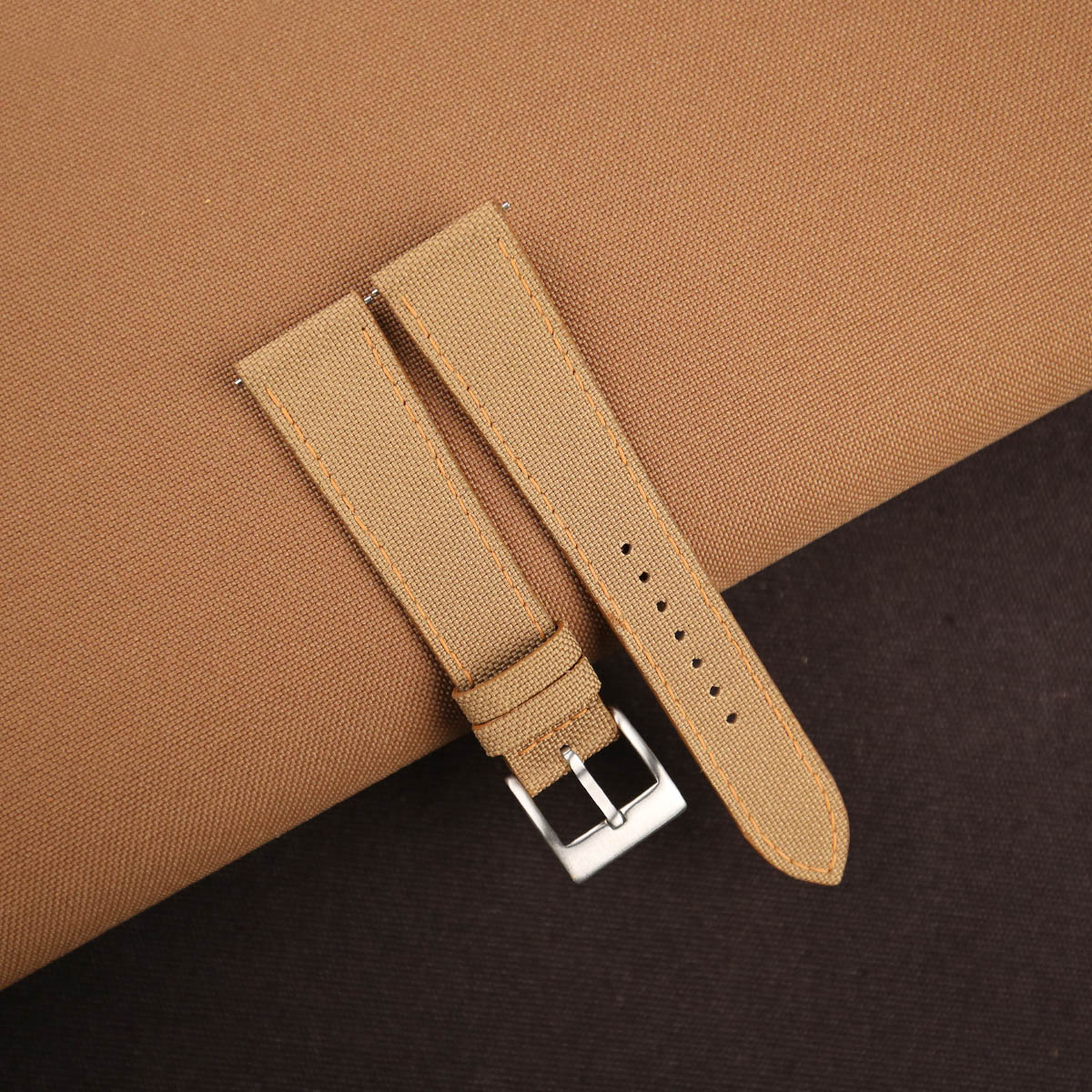 Light Brown Canvas Watch Strap
