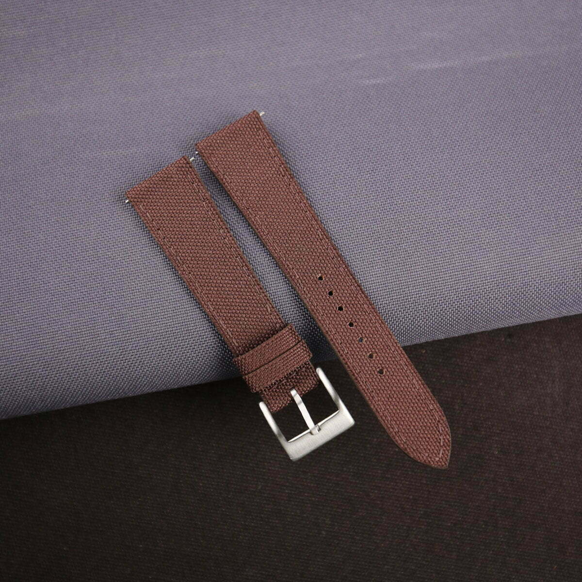 Dark Brown Canvas Watch Strap