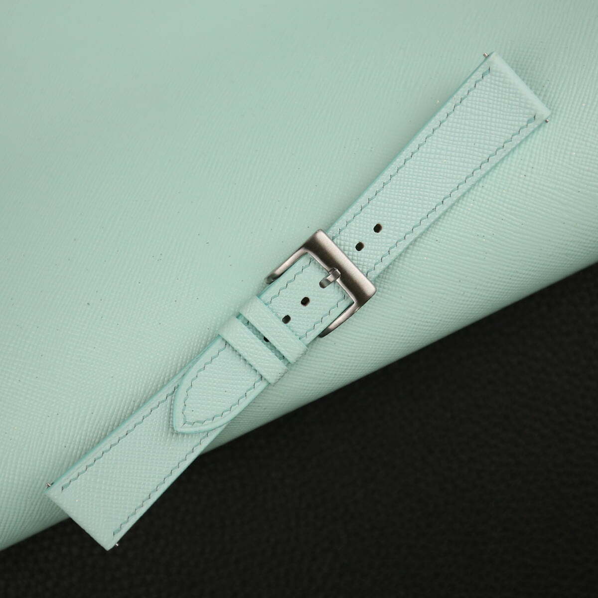 Turquoise Saffiano Leather Watch Strap