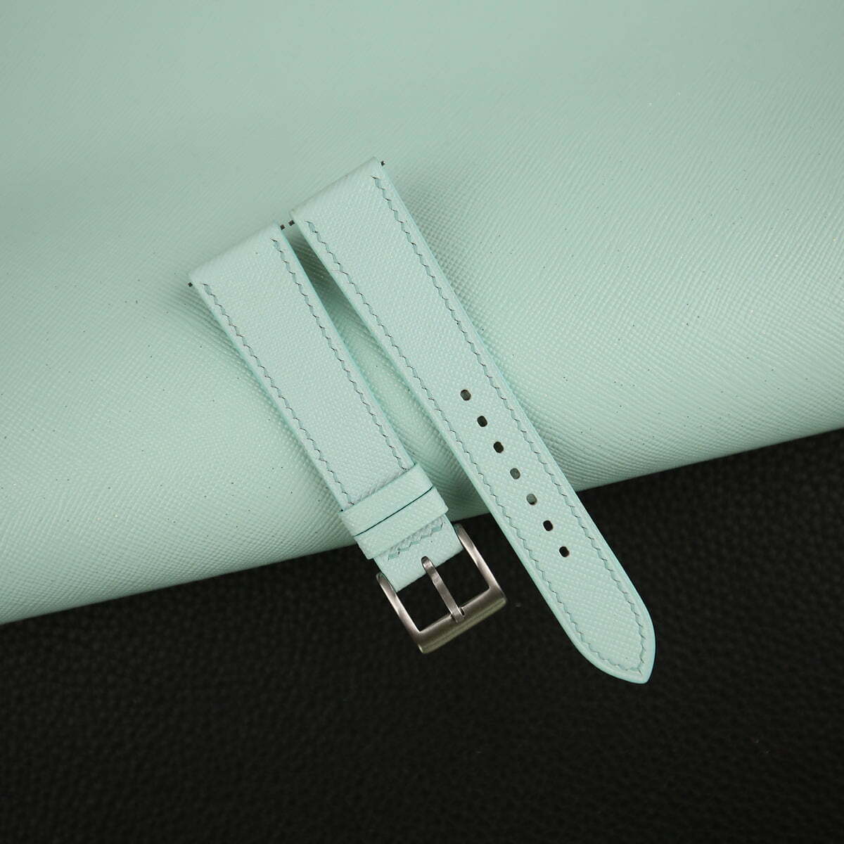 Turquoise Saffiano Leather Watch Strap