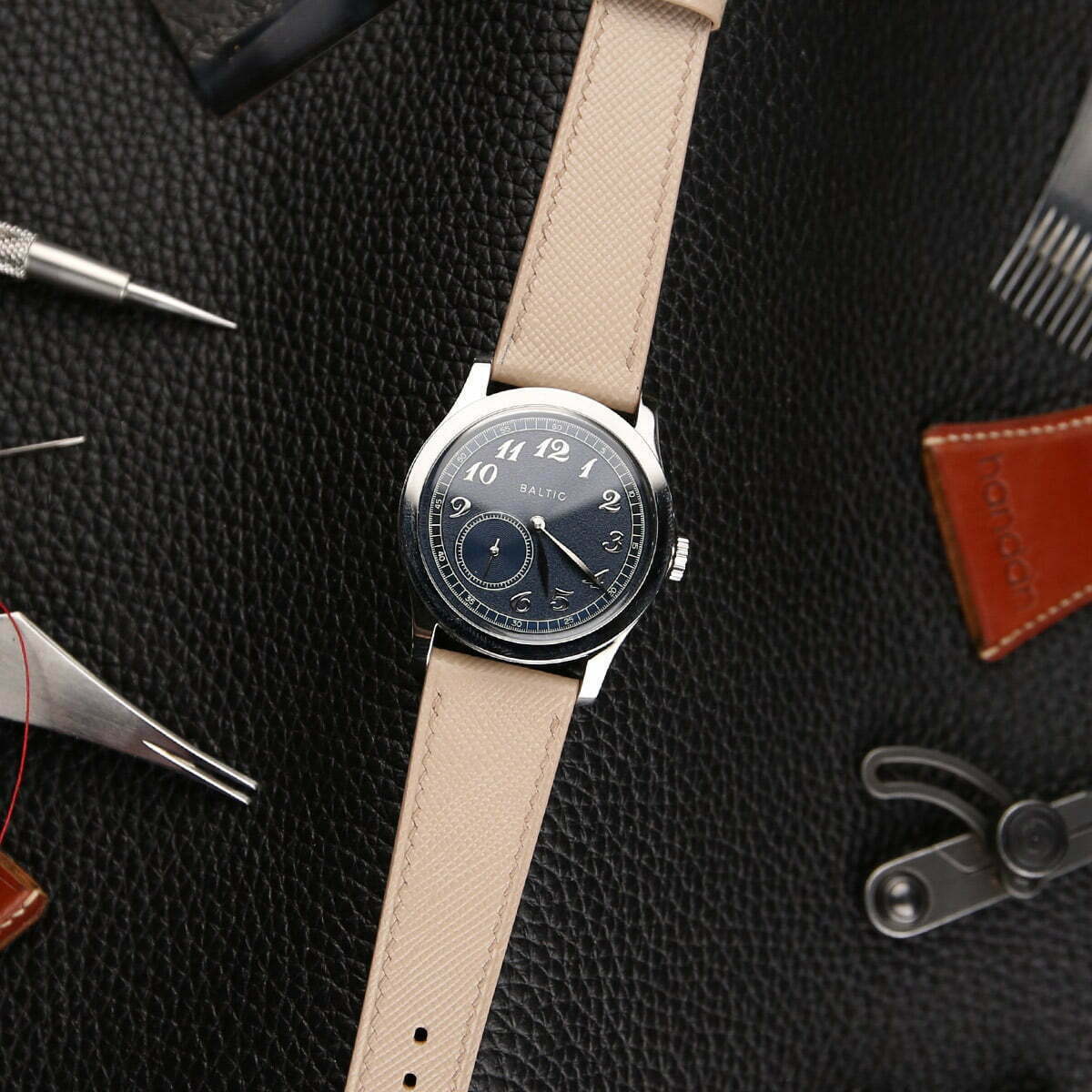 Cream Saffiano Leather Watch Strap - Image 2