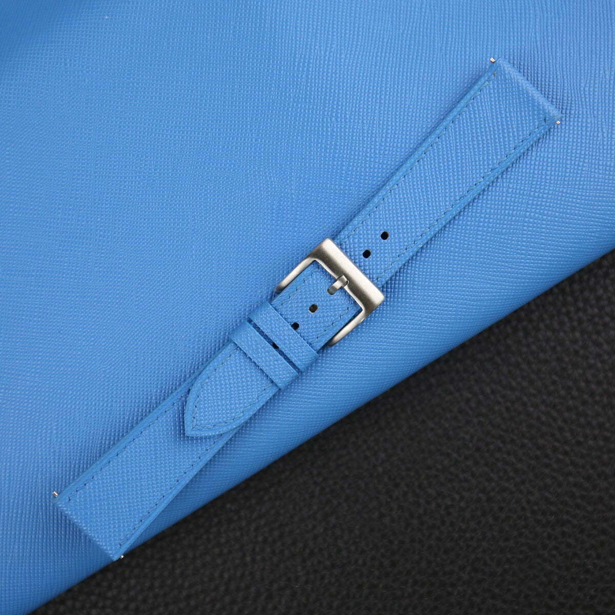 Baby Blue Saffiano Leather Watch Strap - Image 4
