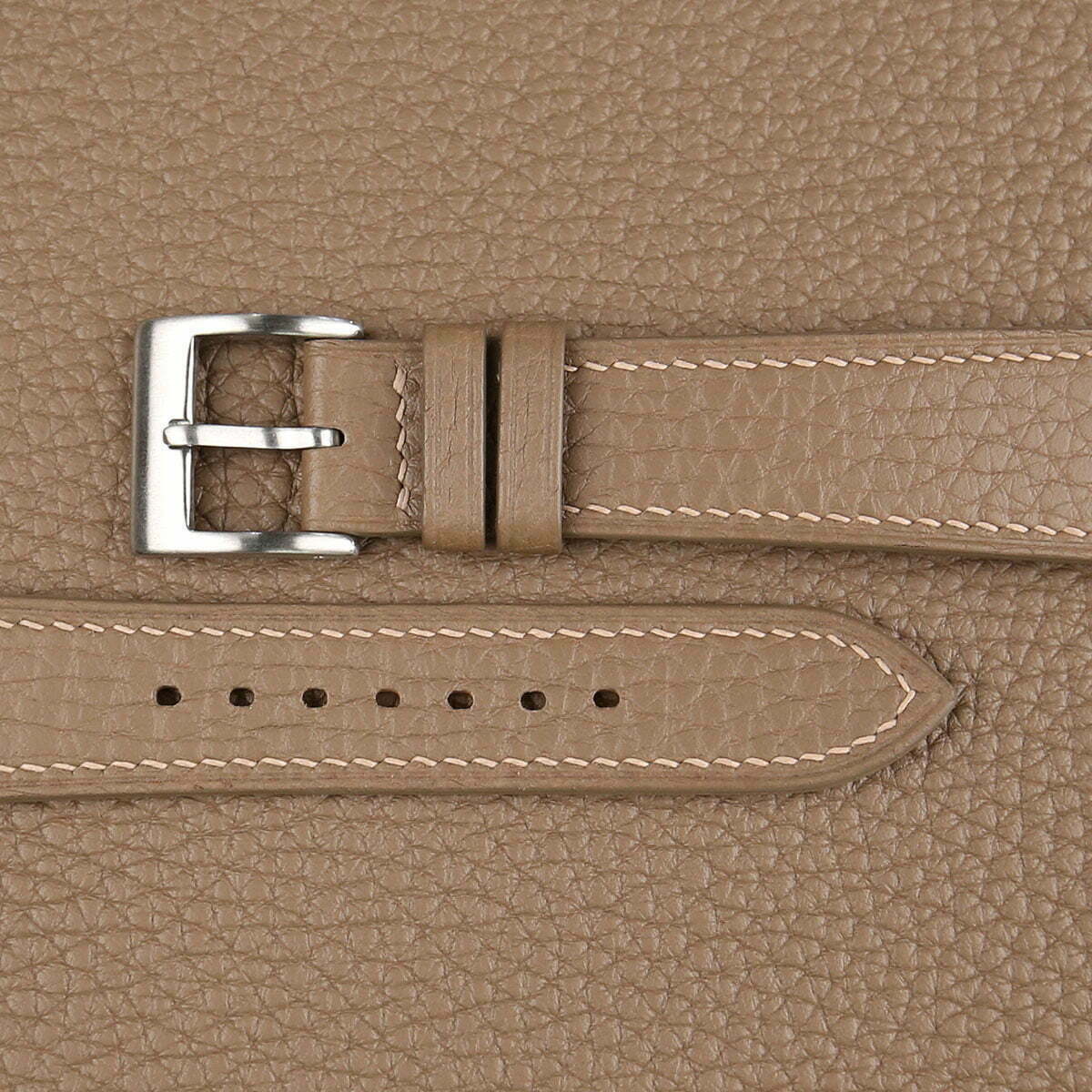 Taupe Togo Leather Watch Strap - Image 3