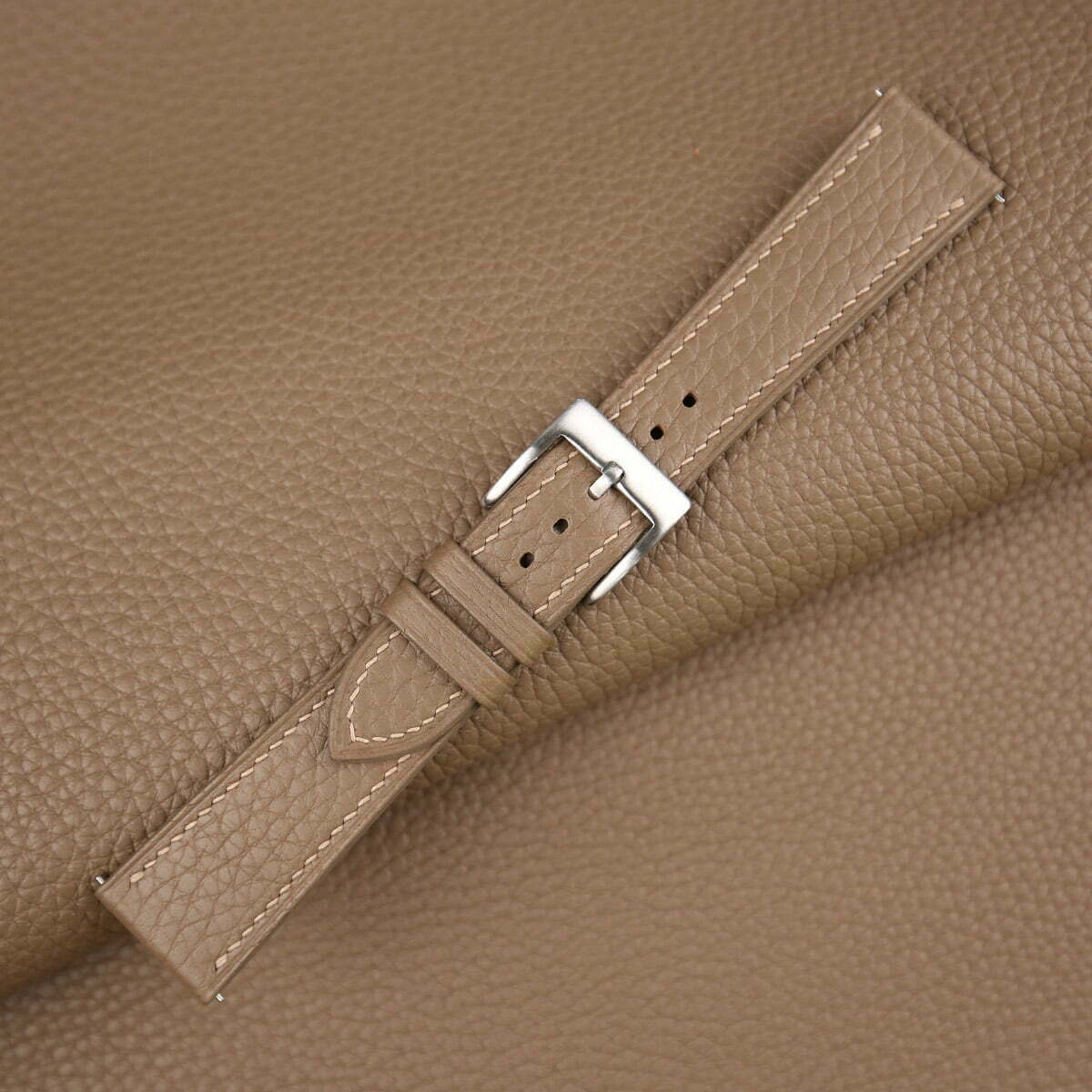 Taupe Togo Leather Watch Strap - Image 4