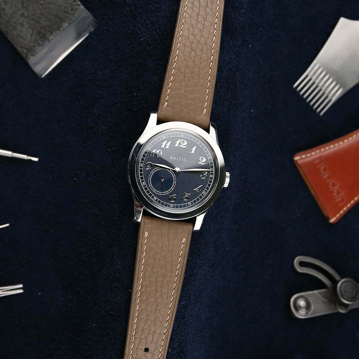 Taupe Togo Leather Watch Strap - Image 2