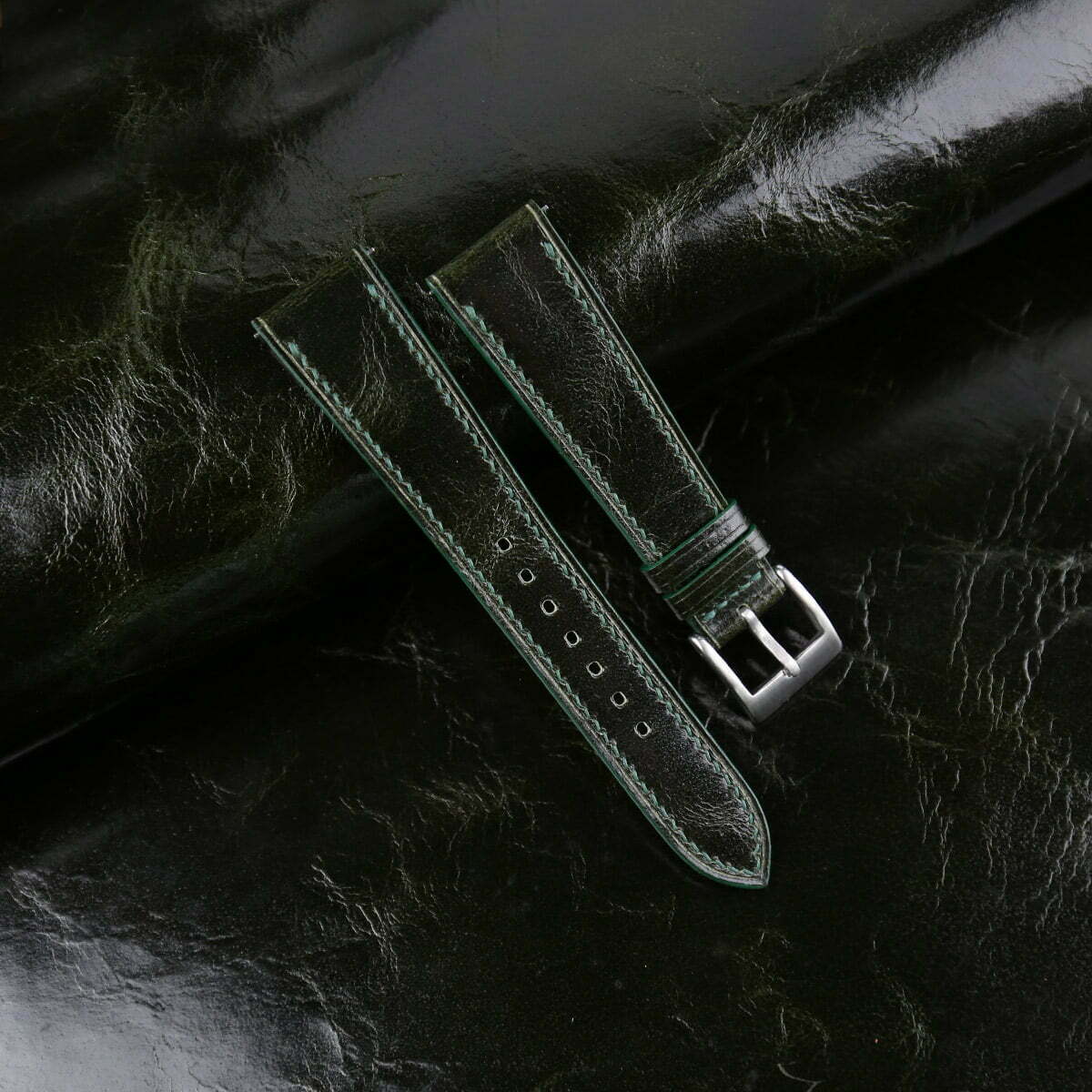 Forest Waxed Leather Watch Strap