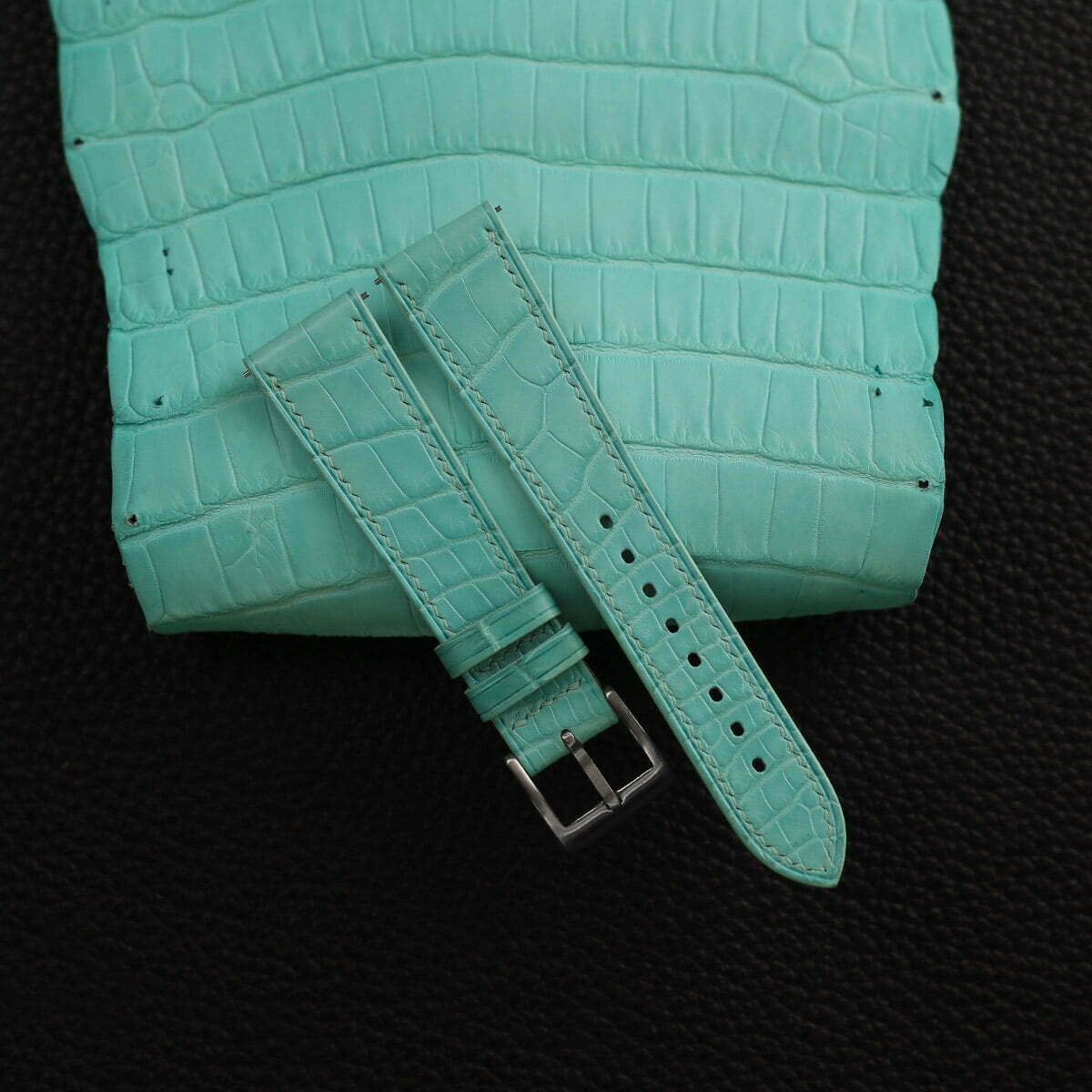 Turquoise Alligator Leather Watch Strap