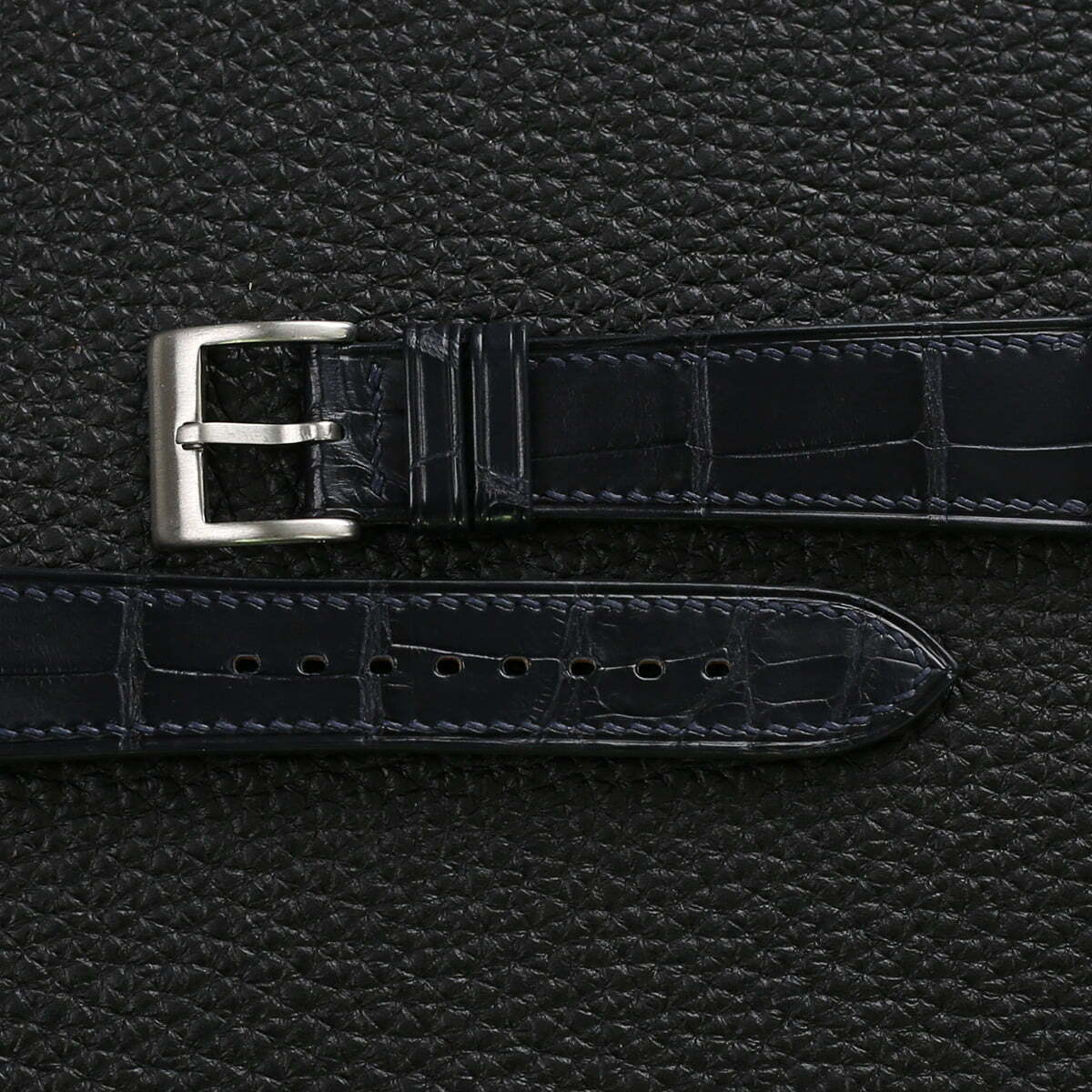 Midnight Blue Alligator Leather Watch Strap - Image 4