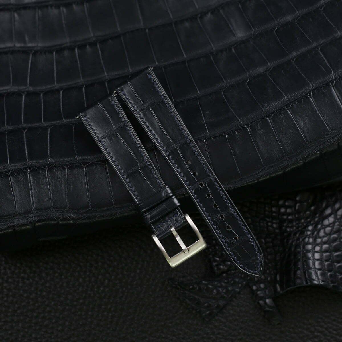 Midnight Blue Alligator Leather Watch Strap