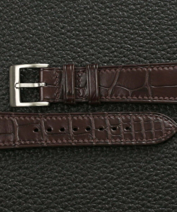 Dark Brown Alligator Leather Watch Strap