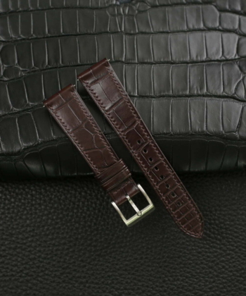 Dark Brown Alligator Leather Watch StrapDark Brown Alligator Leather Watch Strap