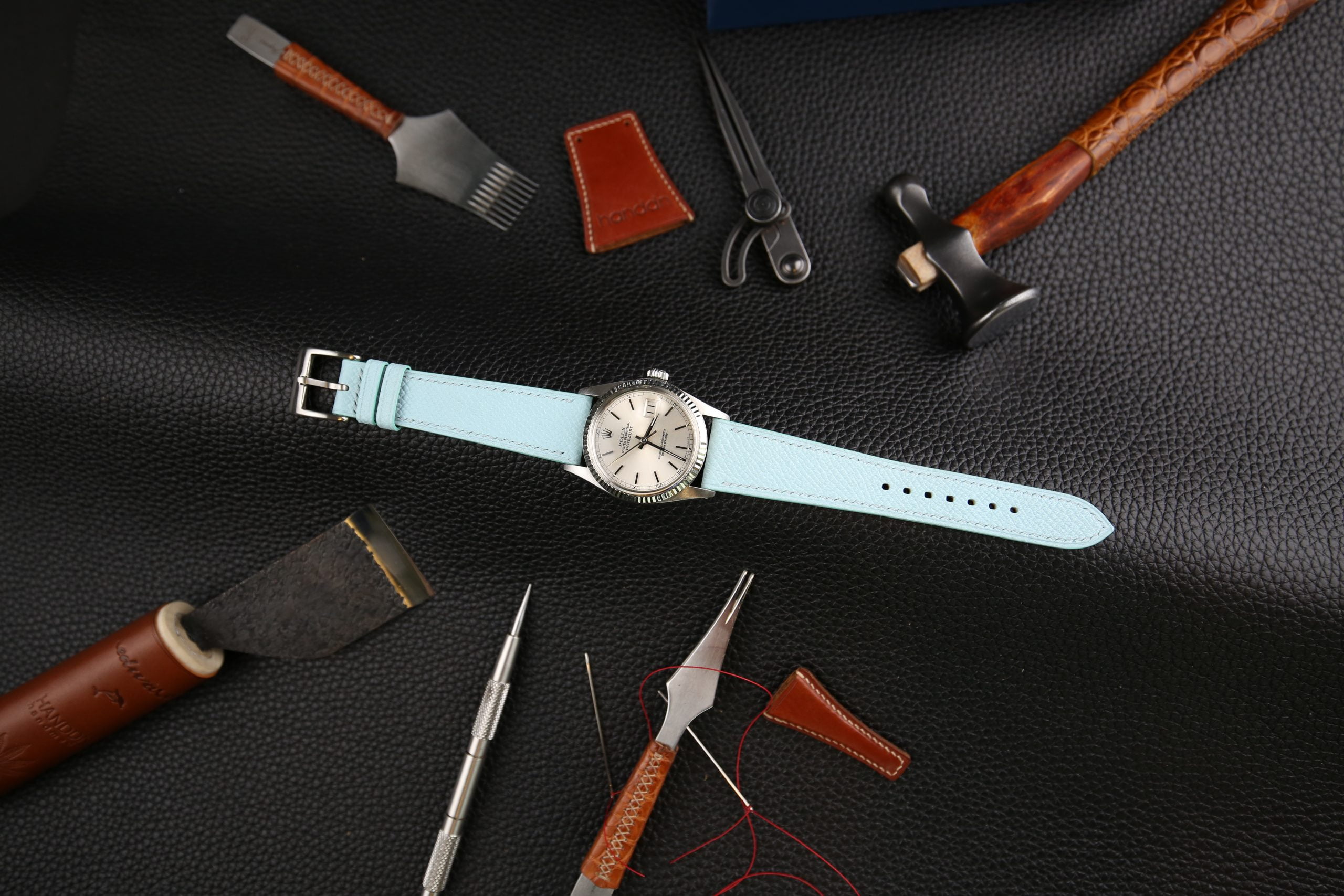 Turquoise Epsom Leather Watch Strap - Image 4