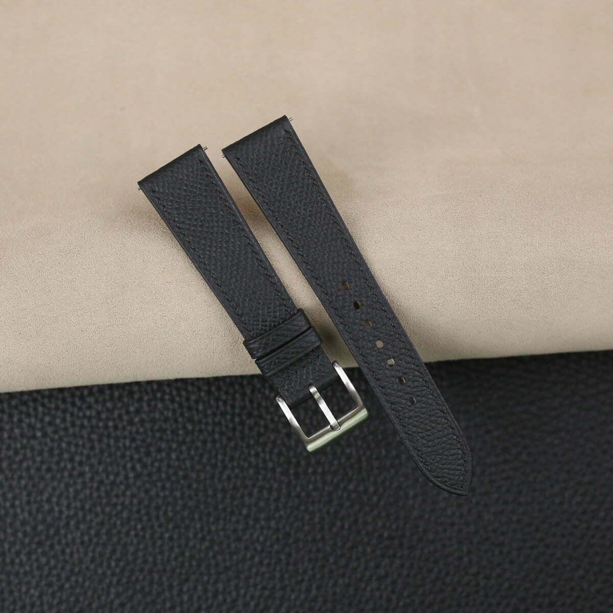 Black Epsom Leather Watch Strap