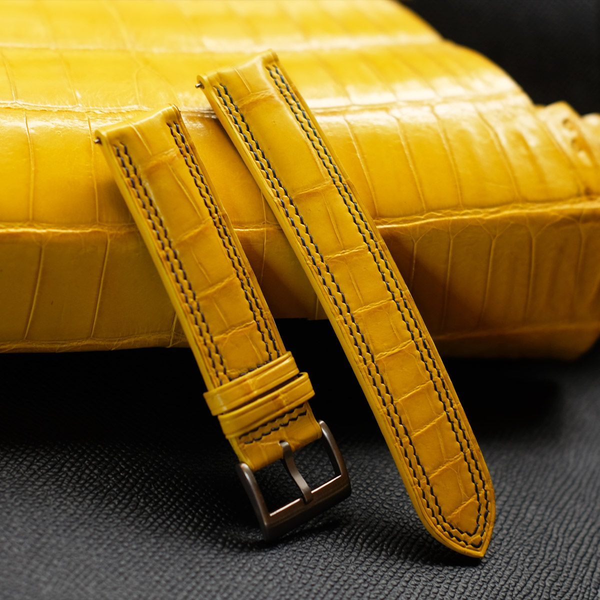 Yellow Alligator navy lining classic double stitching navy