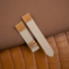 Beige Canvas mix Alligator Watch Strap