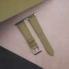 Olive Saffiano Leather Apple Watch Band