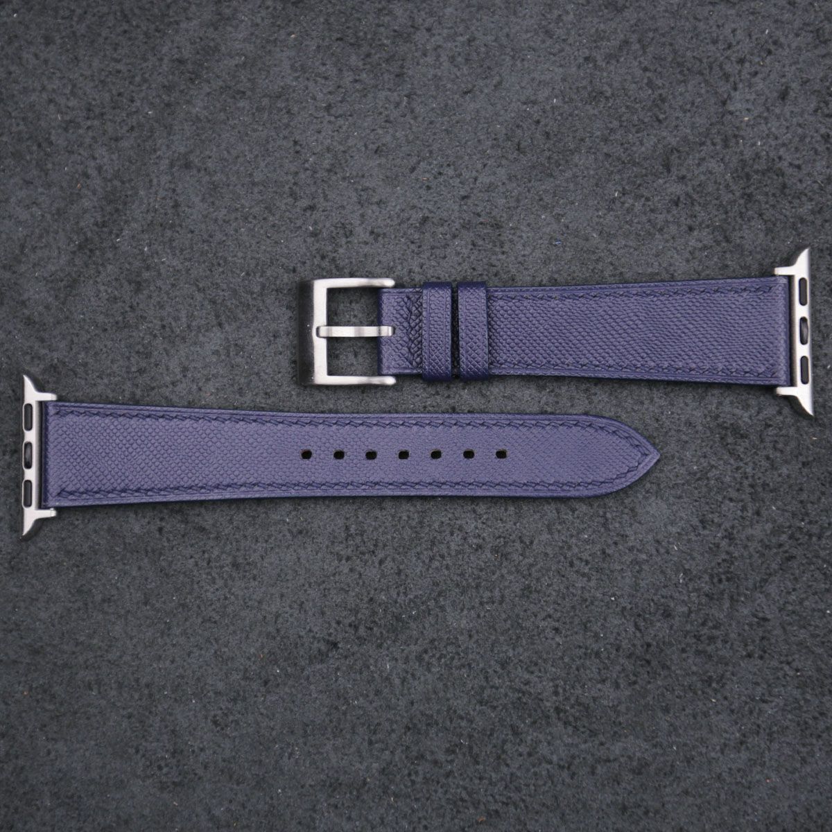 Navy Saffiano Leather Apple Watch Band - Image 4