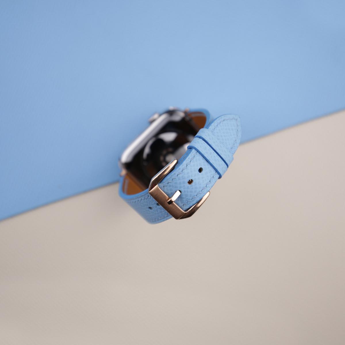 Miami Blue Epsom Calf Leather Apple Watch Band - Image 2