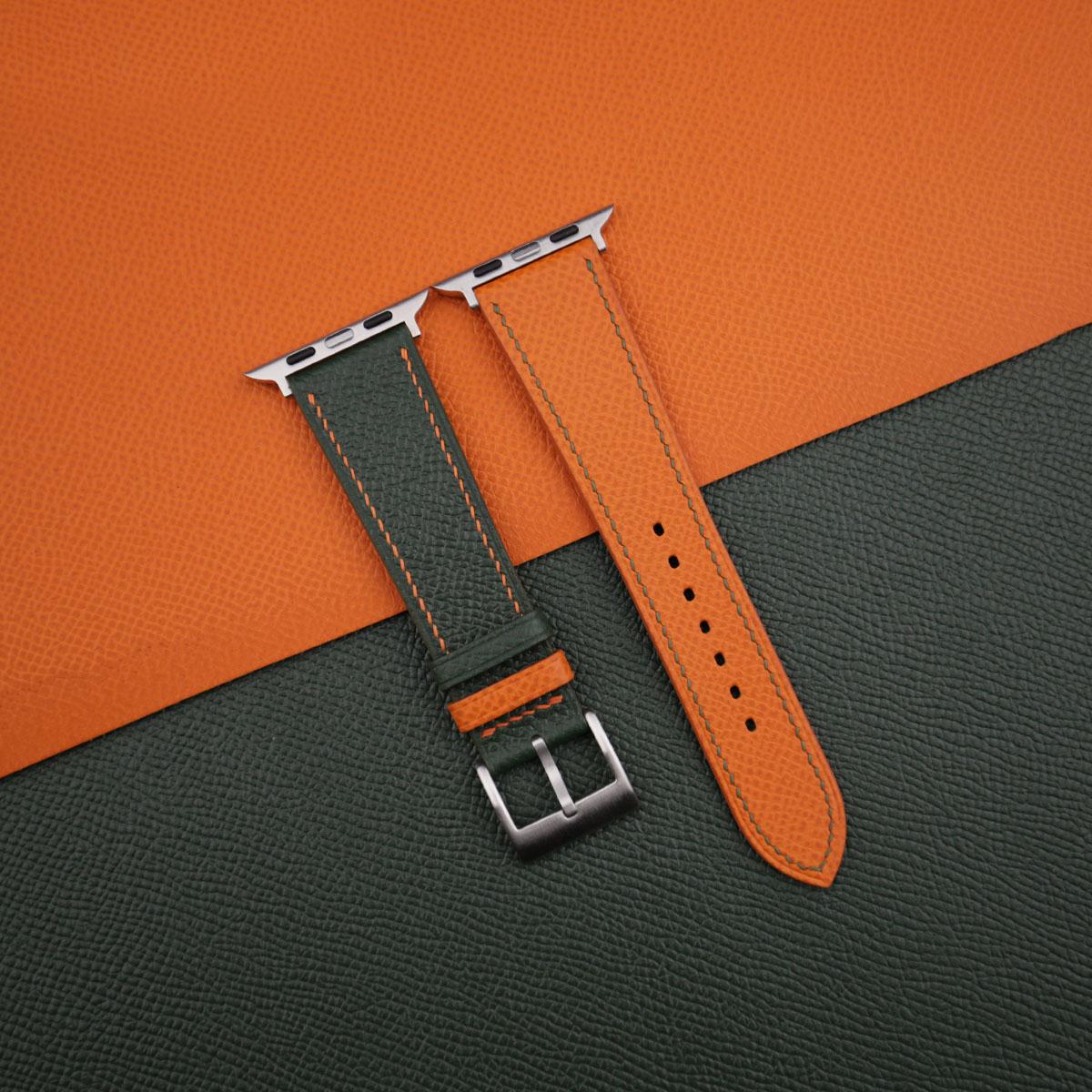Forest Orange Epsom Calf Leather Apple Watch Band