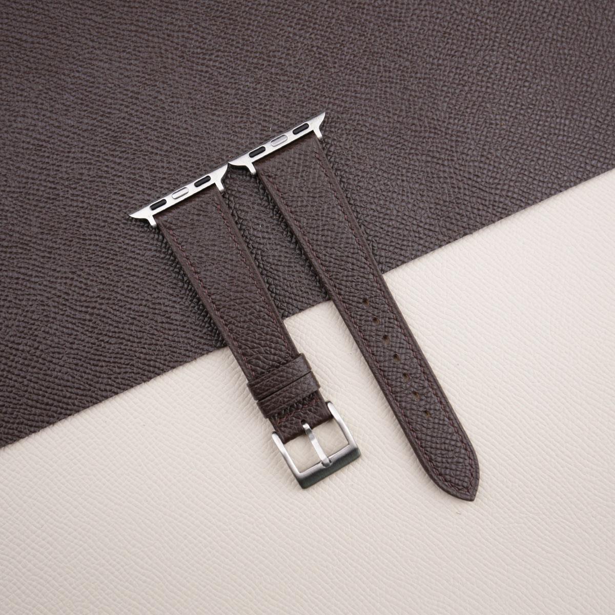 Dark Brown Epsom Calf Leather Apple Watch Band