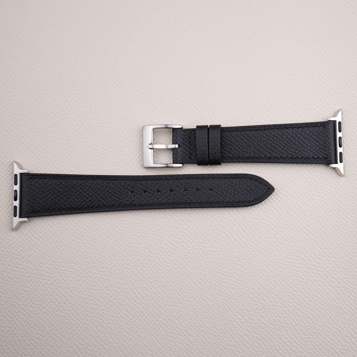 Black Epsom Calf Leather Apple Watch Band - Image 4