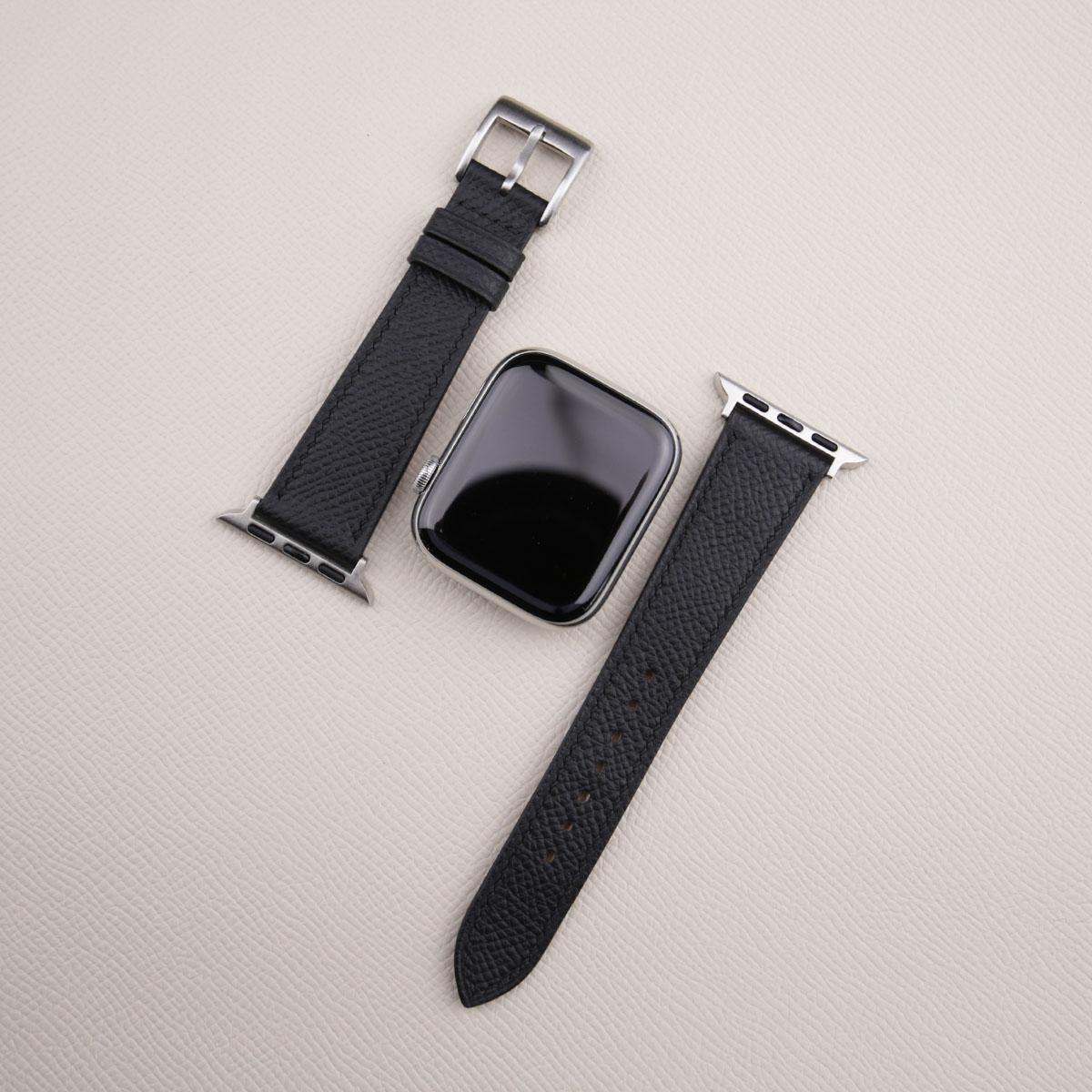 Black Epsom Calf Leather Apple Watch Band - Image 3