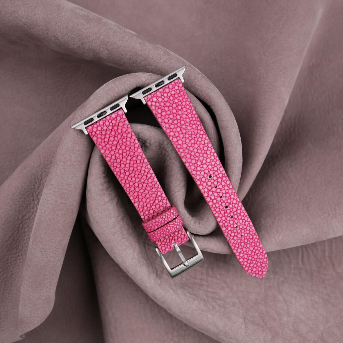 Pink Stingray Leather Apple Watch Band