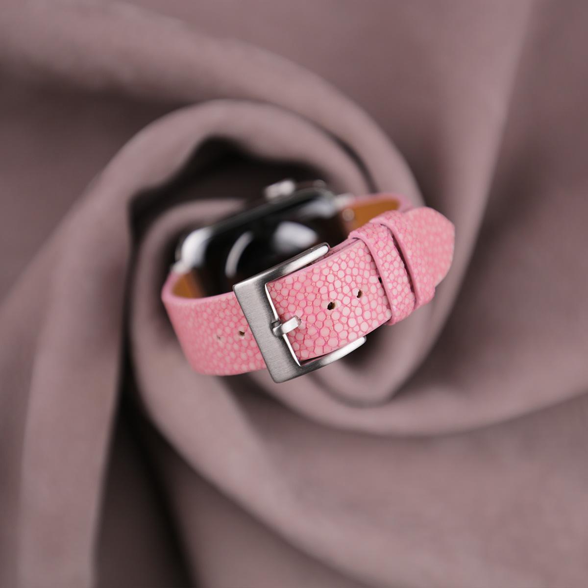 Light Pink Stingray Leather Apple Watch Band - Image 2