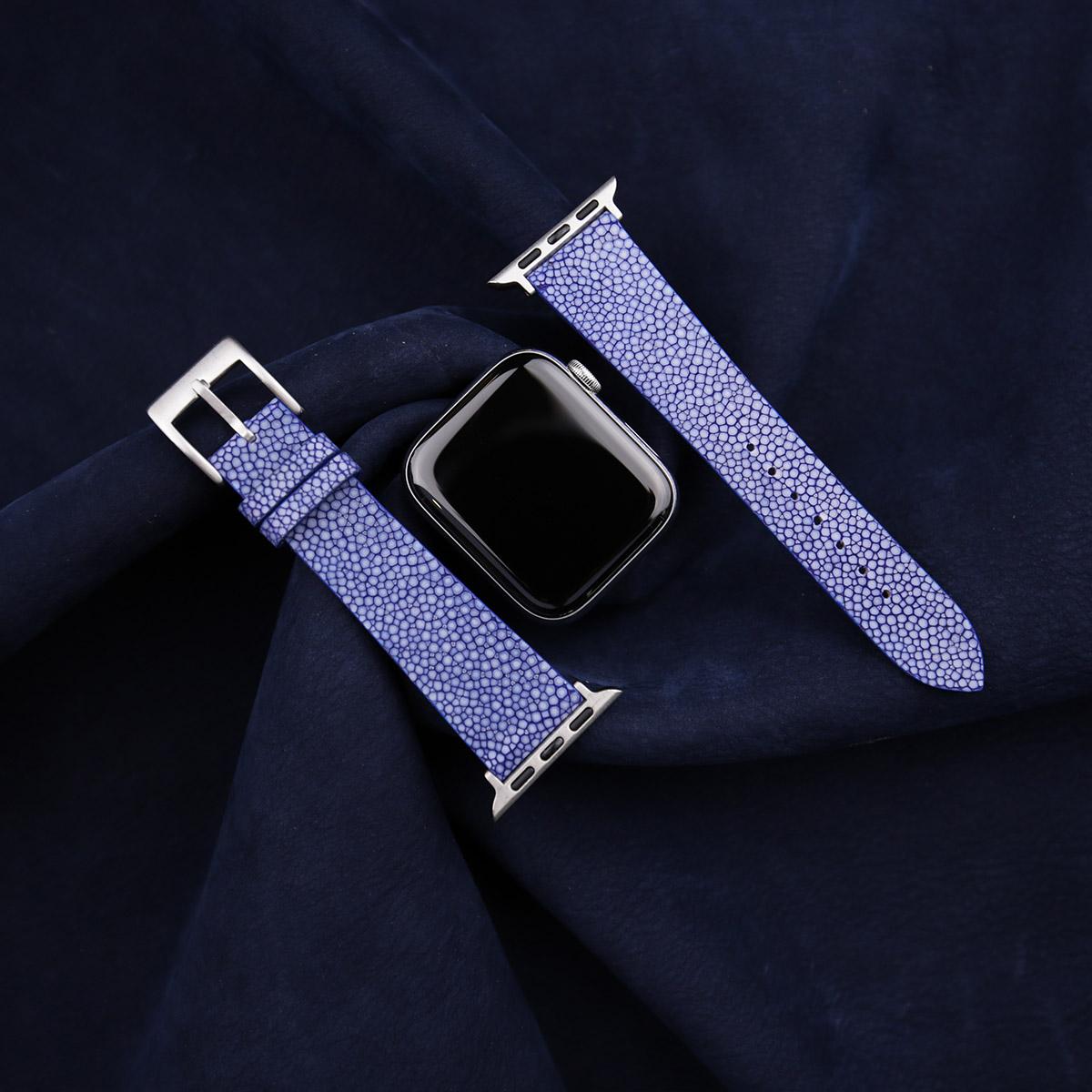 Blue Stingray Leather Apple Watch Band - Image 3