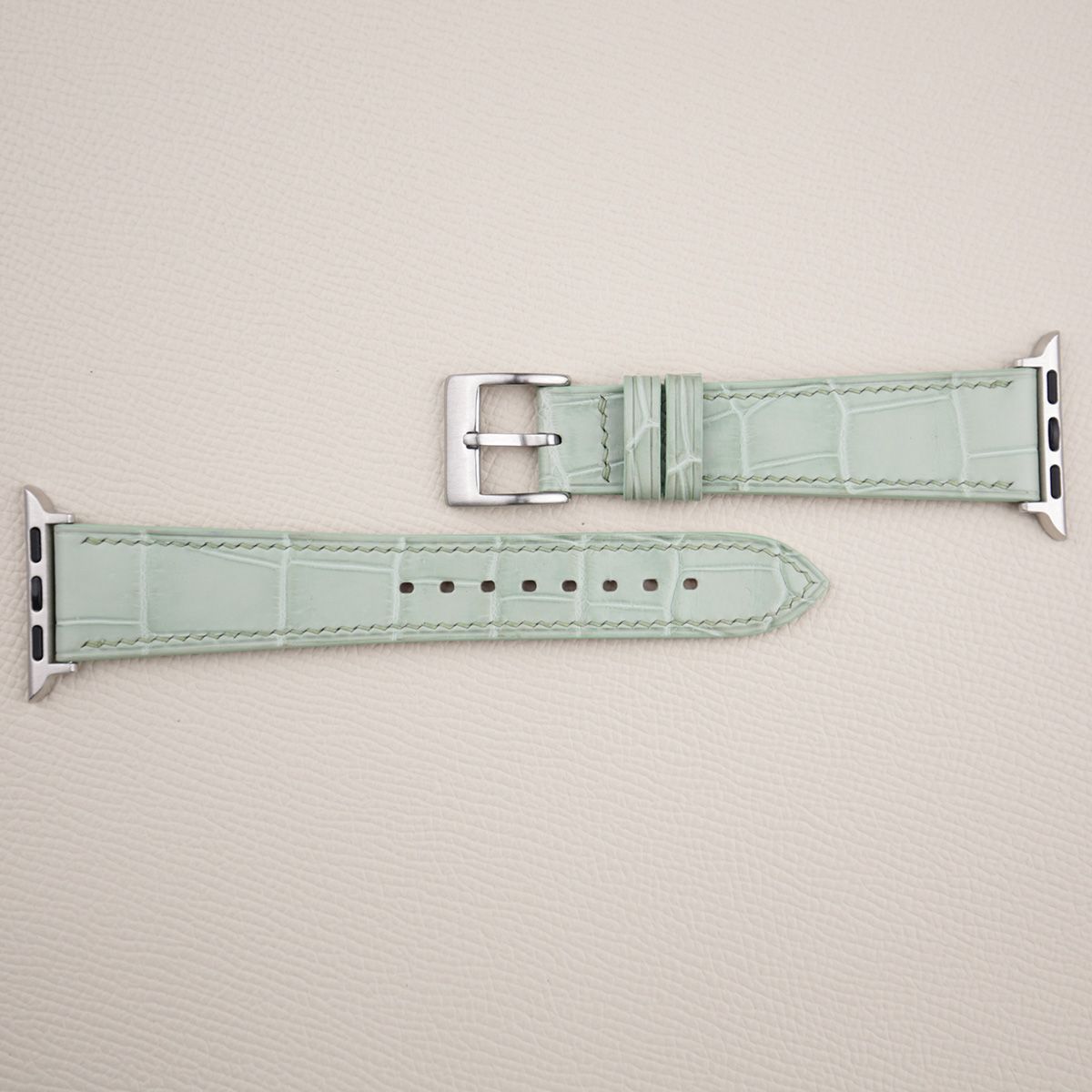 Mint Alligator Leather Apple Watch Band - Image 4