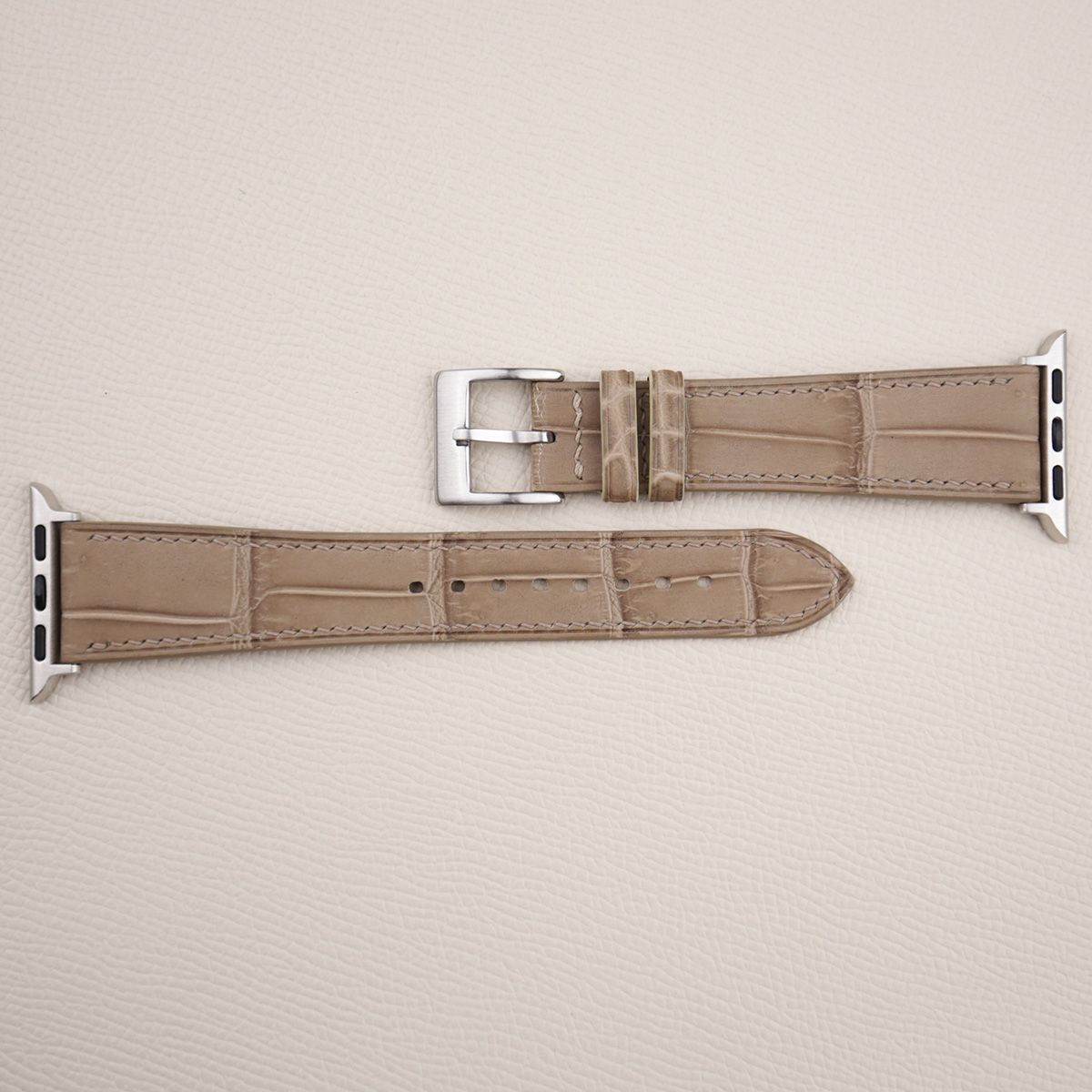 Light Brown Alligator Leather Apple Watch Band - Image 4