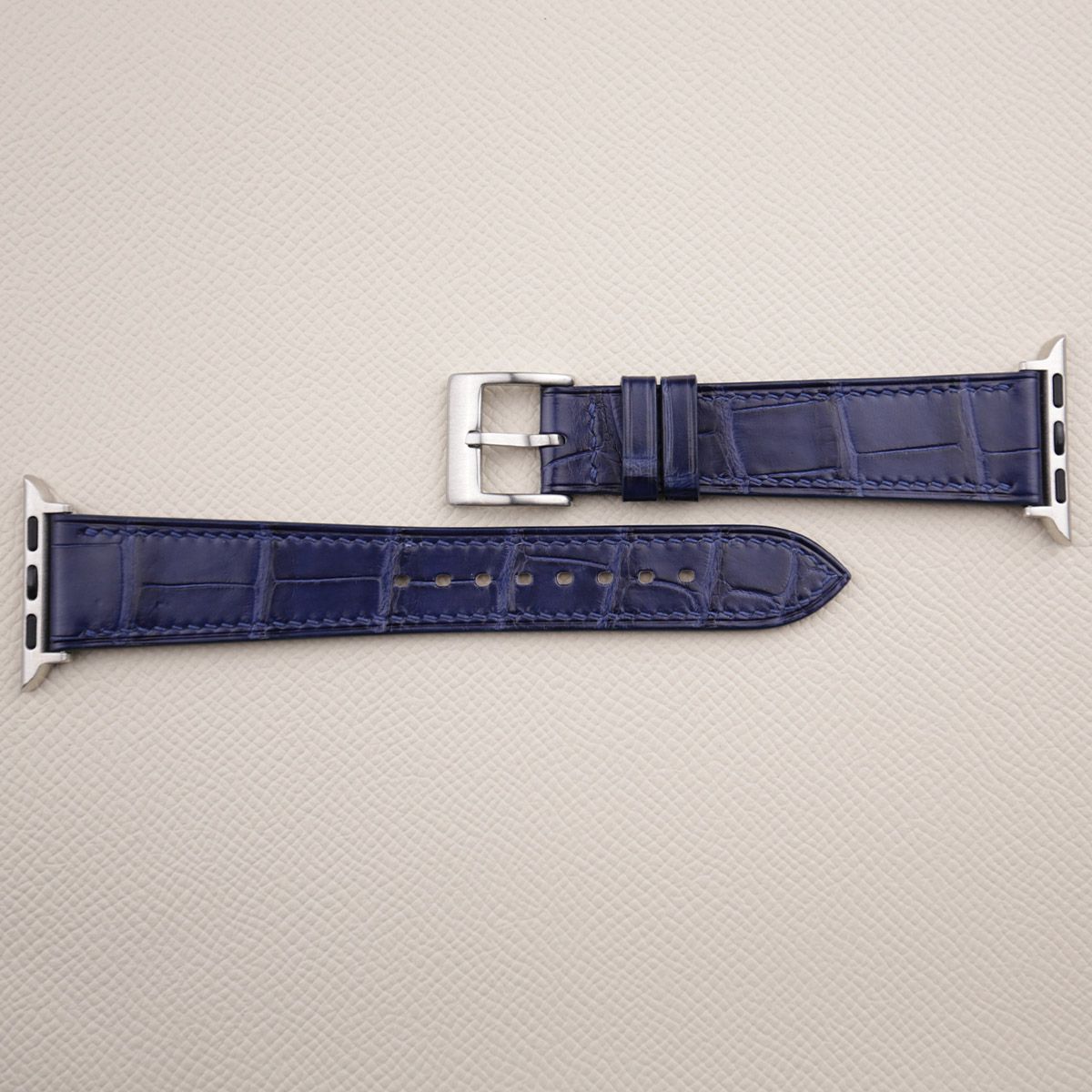 Dark Blue Alligator Leather Apple Watch Band - Image 4