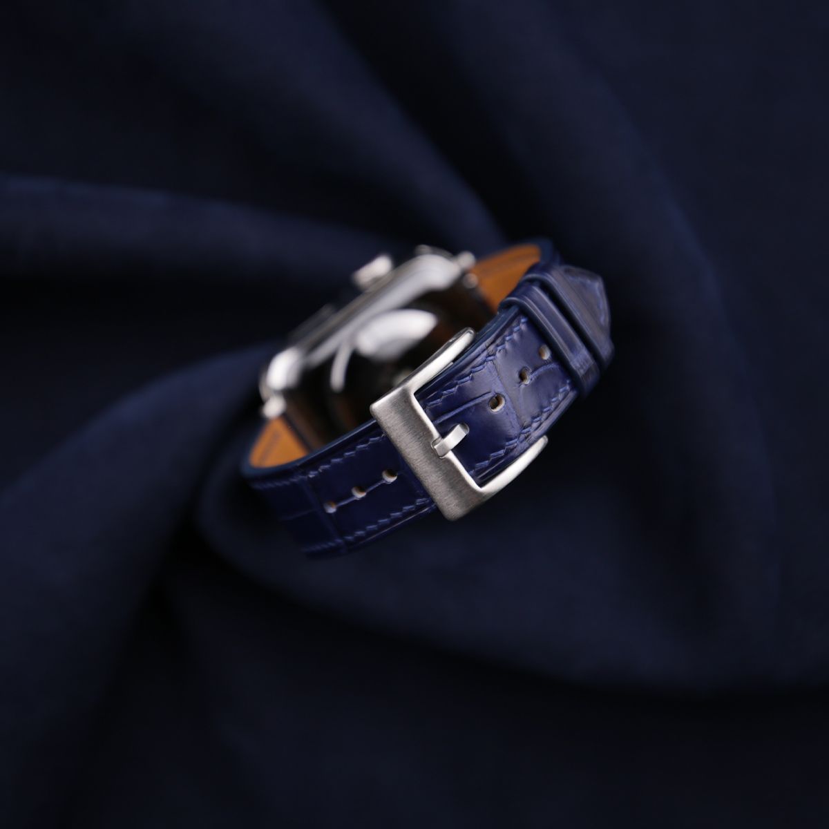 Dark Blue Alligator Leather Apple Watch Band - Image 2