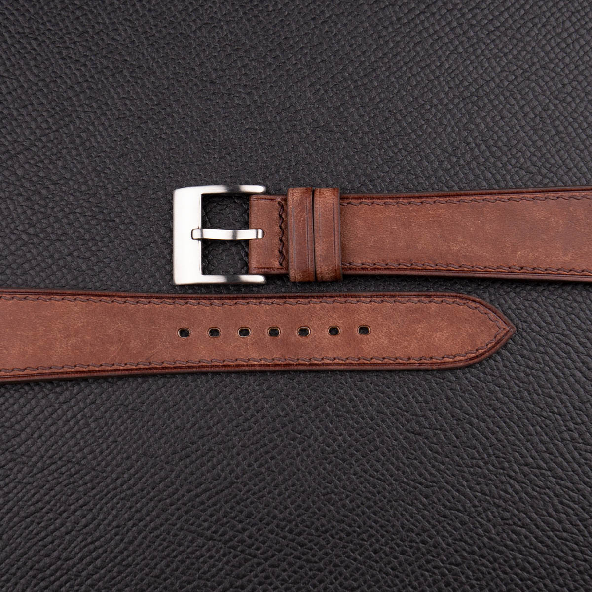 Brown Maya Vegetable Tanned Calfskin Leather Watch Strap - Image 2