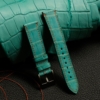 Turquoise Alligator Leather Lining Orange Epsom Watch Strap