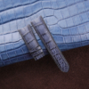 Patina Light Blue Alligator Leather Watch Strap (Curved End)