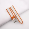 White Canvas Folded Edge Orange Epsom Watch Strap